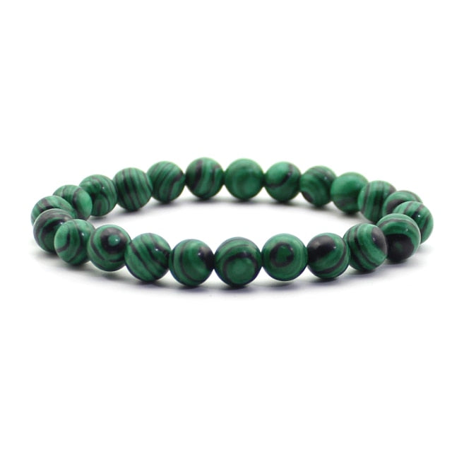 Pulsera de cuentas naturales para hombre, piedra Natural de 8mm, roca de lava, ojo de tigre, ónix negro, cuentas curativas mate, abalorio elástico, joyería de Yoga para mujer