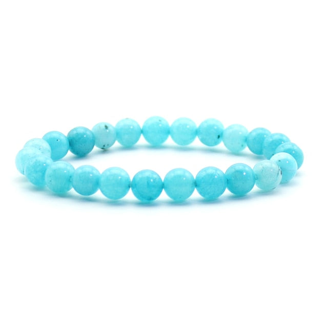 Pulsera de cuentas naturales para hombre, piedra Natural de 8mm, roca de lava, ojo de tigre, ónix negro, cuentas curativas mate, abalorio elástico, joyería de Yoga para mujer