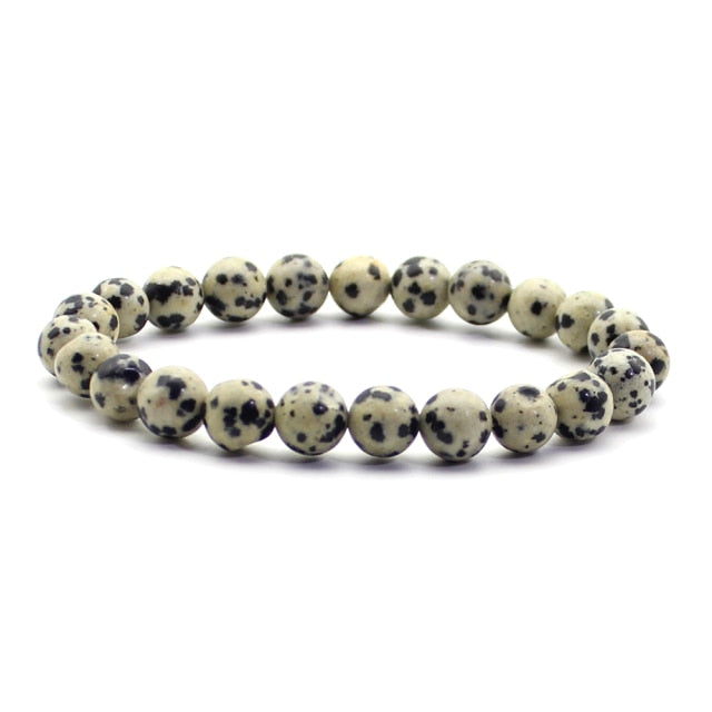 Pulsera de cuentas naturales para hombre, piedra Natural de 8mm, roca de lava, ojo de tigre, ónix negro, cuentas curativas mate, abalorio elástico, joyería de Yoga para mujer