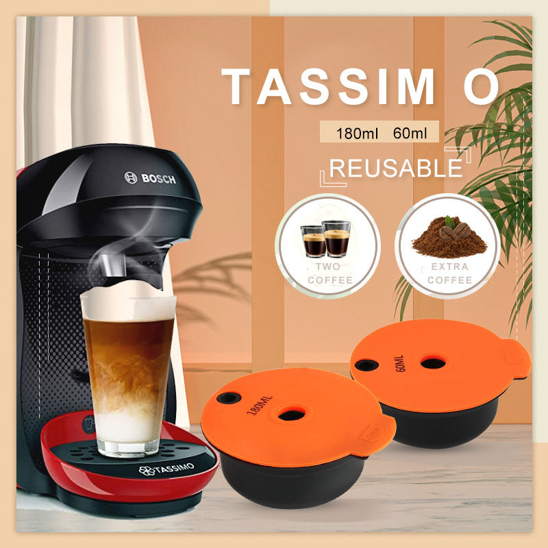 ICilas Nachfüllbare Kaffeekapseln für Tassimo BOSCH Maschine Wiederverwendbare Kaffeepad Crema Maker Umweltfreundlich