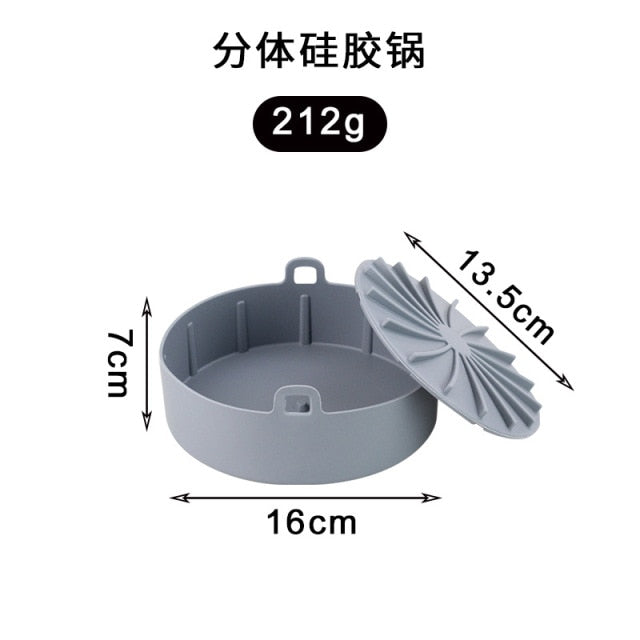 Silicone Pot for Airfryer Reusable Air Fryer Accessories Baking Basket Pizza Plate Grill Pot Kitchen Cake Cooking Baking Tools