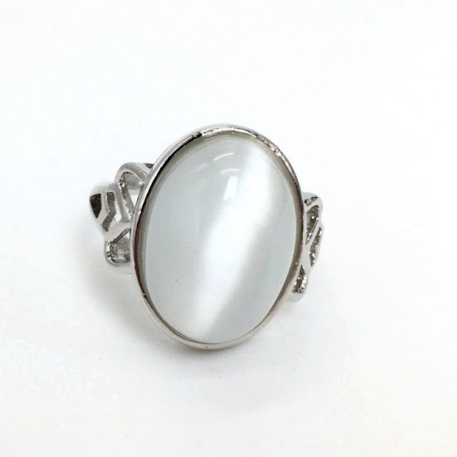 Anillo de luz de ónix con diseño de bola de mal de ojo gótico para hombre, accesorios para dedos Punk, joyería de cristal de moda de acero inoxidable para mujer