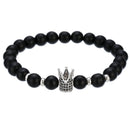 2022 Fashion Micro CZ King crown charm bracelet handmade stretch men&