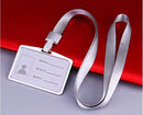 Fashion Card Cover Women Aluminum Alloy Work Name Card Holders Business Work Card ID Badge Lanyard Holder Metal Bags Case