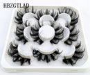 New 5Pairs 25mm 3D Mink Lashes Bulk Faux with Custom Box Wispy Natural Mink Lashes Pack Short Wholesales Natural False Eyelashes