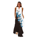 MOVOKAKA Spring Summer Print Long Dress Women Beach Holiday Casual Fashion Elegant Dresses Party Sleeveless V Neck Maxi Dresses