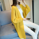 Long Cardigan Women Sweater Autumn Winter Bat Sleeve Knitted Sweater Femme Jacket Loose Ladies Sweaters Cardigans New