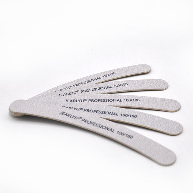 10 unids/lote lima de uñas de madera 100/180/240 manicura de doble cara lima de lijado accesorio profesional herramientas de amortiguación