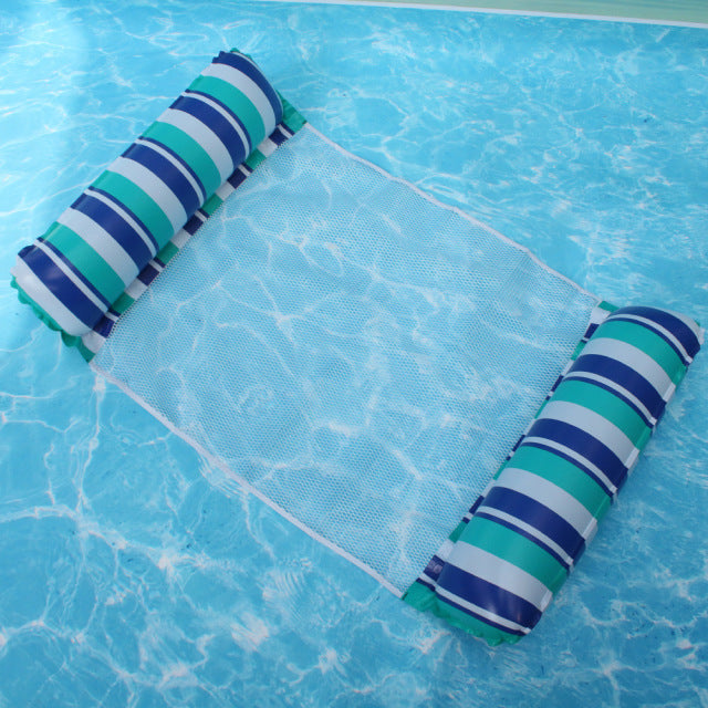Schwimmende Wasserhängematte Schwimmliege Schwimmspielzeug Aufblasbares Schwimmbett Stuhl Schwimmbad Faltbares aufblasbares Hängemattenbett