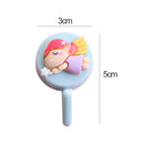 1pc Cute Wall Hooks Key Holder Door Hanging Plastic Self Adhesive Wall Hanger Cartoon Fruits Shape Hook For Kids Room Home Decor