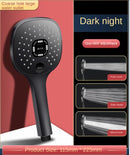 Shower Head Rainfall Bathroom 3 Modes ABS Round Chrome Water-Saving Nozzle G1/2 Bath Faucet Wall Mounted Adjustable Black Shower