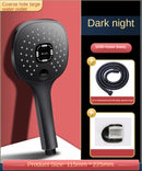 Shower Head Rainfall Bathroom 3 Modes ABS Round Chrome Water-Saving Nozzle G1/2 Bath Faucet Wall Mounted Adjustable Black Shower