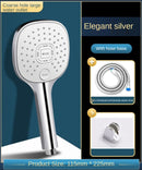 Shower Head Rainfall Bathroom 3 Modes ABS Round Chrome Water-Saving Nozzle G1/2 Bath Faucet Wall Mounted Adjustable Black Shower