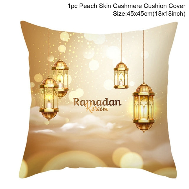 Funda de cojín decorativa EID Mubarak, decoraciones de Ramadán para el hogar, decoración musulmana islámica, funda de almohada Ramadan Kareem EID Al Adha Ramada