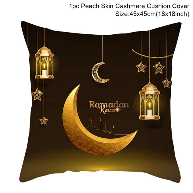 Funda de cojín decorativa EID Mubarak, decoraciones de Ramadán para el hogar, decoración musulmana islámica, funda de almohada Ramadan Kareem EID Al Adha Ramada