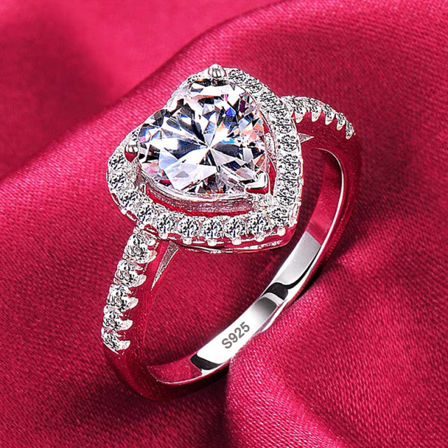 Nie verblassen 18 Karat Weißgold Ringe für Frauen 2,0 ct Rundschliff Zirkonia Diamant Solitär Ring Ehering Verlobung Brautschmuck
