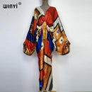 Sexy bech high-quality hand-rolled feel silk rayon fashion print 2021 WINYI Maxi women&