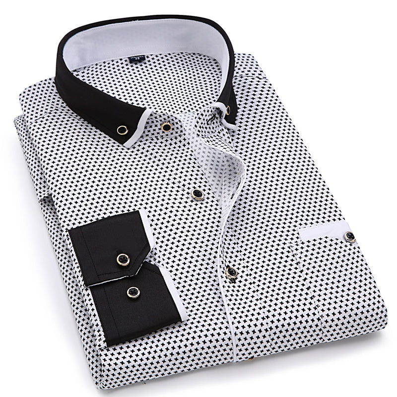 2022 Männer Mode Casual Langarm Bedrucktes Hemd Slim Fit Male Social Business Dress Shirts Marke Für Männer Weich Bequem