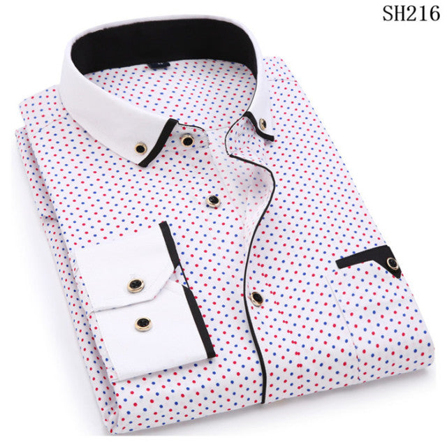 Camisa estampada de manga larga informal a la moda para hombre 2022, camisas de vestir de negocios sociales para hombre, suave y cómoda