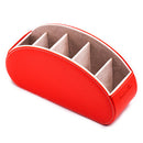 5 Grid Pu Leather Organizer Remote Control Phone And Tv Holder Desk Storage Box Cosmetics Brush Storage Holder