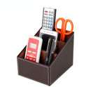 5 Grid Pu Leather Organizer Remote Control Phone And Tv Holder Desk Storage Box Cosmetics Brush Storage Holder