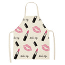Nail Polish Lipstick Beauty Kitchen Women Apron Household Cleaning Cotton Linen Pinafore Salon Home Cooking Baking Adult BIb