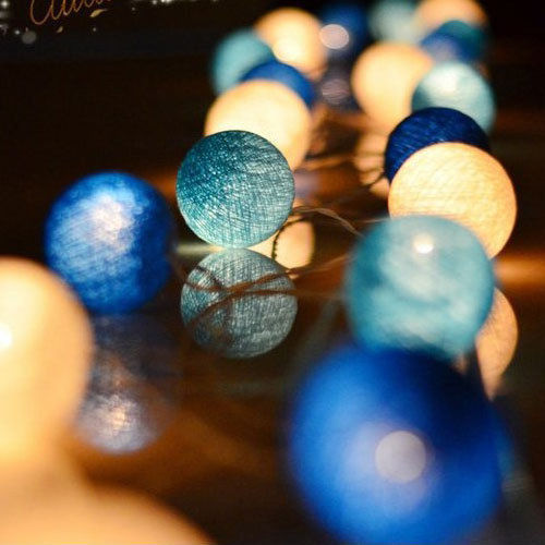 Guirnalda de bolas de algodón con 20 luces LED, cuerdas de iluminación de hadas navideñas para vacaciones al aire libre, bodas, fiestas de Navidad, decoración del hogar
