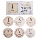 6 Pcs Wooden Spanish Letters Baby Milestone Cards Newborn Birth Monthly Recording Photo Cards Kids Growth Album Souvenir Props