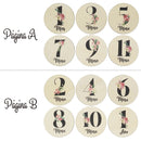 6 Pcs Wooden Spanish Letters Baby Milestone Cards Newborn Birth Monthly Recording Photo Cards Kids Growth Album Souvenir Props