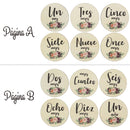 6 Pcs Wooden Spanish Letters Baby Milestone Cards Newborn Birth Monthly Recording Photo Cards Kids Growth Album Souvenir Props