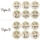 6 Pcs Wooden Spanish Letters Baby Milestone Cards Newborn Birth Monthly Recording Photo Cards Kids Growth Album Souvenir Props