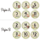 6 Pcs Wooden Spanish Letters Baby Milestone Cards Newborn Birth Monthly Recording Photo Cards Kids Growth Album Souvenir Props