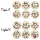 6 Pcs Wooden Spanish Letters Baby Milestone Cards Newborn Birth Monthly Recording Photo Cards Kids Growth Album Souvenir Props