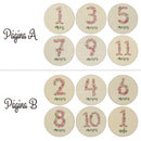 6 Pcs Wooden Spanish Letters Baby Milestone Cards Newborn Birth Monthly Recording Photo Cards Kids Growth Album Souvenir Props