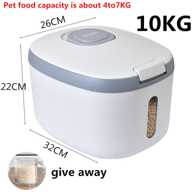 Recipiente de cocina 5KG 10KG Cubo Nano a prueba de insectos Caja de arroz a prueba de humedad Tarro sellado de granos Almacenamiento en el hogar Caja de tienda de comida para perros