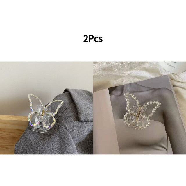 2022 Summer Small Transparent Butterfly Hair Claws Hairpin Cute Transparent Grabs Acrylic Hair Clip For Women Sweet Accessories