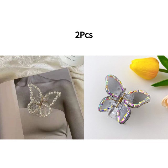 2022 verano pequeño transparente mariposa pinzas para el cabello horquilla lindo transparente agarra acrílico pinza de pelo para mujeres accesorios dulces