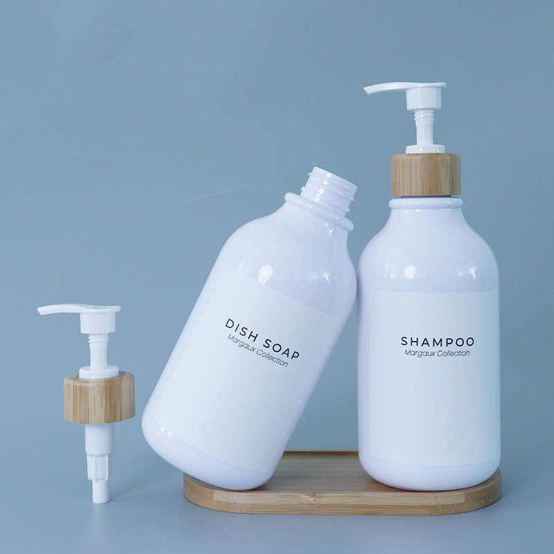 Pump Shampoo Bottle Lotion Dispenser White Elegant Durable Healthy for Soap Shampoo Storage Bottles Jars