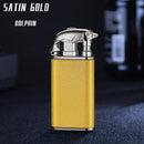 New Blue Flame Metal Crocodile Dolphin Double Fire lighter creative Direct Windproof Open Fire Conversion Lighter, Man&