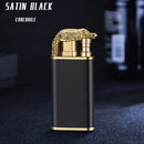 New Blue Flame Metal Crocodile Dolphin Double Fire lighter creative Direct Windproof Open Fire Conversion Lighter, Man&