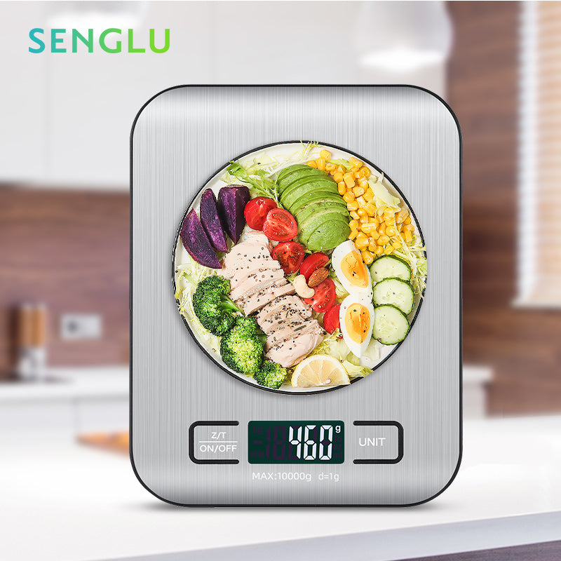Báscula de cocina con pantalla LCD, báscula Digital para alimentos, gramos de peso y Oz para bajar de peso, cocinar, hornear, básculas de alta precisión
