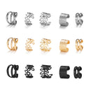 LATS Gold Leaves Ear Cuff Black Non-Piercing Ear Clip Earrings for Women Men Fake Cartilage Earring Cuff Trend Jewelry Wholesale
