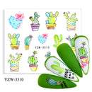 Anime Avocado Fruit Transfer Nail Stickers Charms Summer Water Sticker For Nails Sliders Character Image Tattoo Decal Decoration