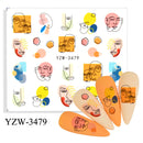 Anime Avocado Fruit Transfer Nail Stickers Charms Summer Water Sticker For Nails Sliders Character Image Tattoo Decal Decoration