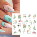 Anime Avocado Fruit Transfer Nail Stickers Charms Summer Water Sticker For Nails Sliders Character Image Tattoo Decal Decoration