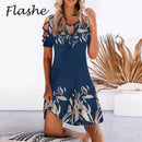 Women Floral Print Party Dresses Sexy Summer Short Sleeve O-Neck Mini Dress For Ladies 2022 Hollow Out Design Elegant Dress