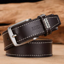 Men's Leather High Quality Classic Belt Alloy Pin Buckle Men's Matching Jeans Business Cowhide Belt Black Color Dark Brown Color