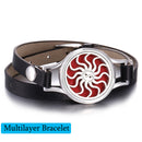 Nueva pulsera de aromaterapia Tree of Life, pulsera difusora de aceite esencial, medallón de Perfume, pulseras de cuero para mujer, pulseras