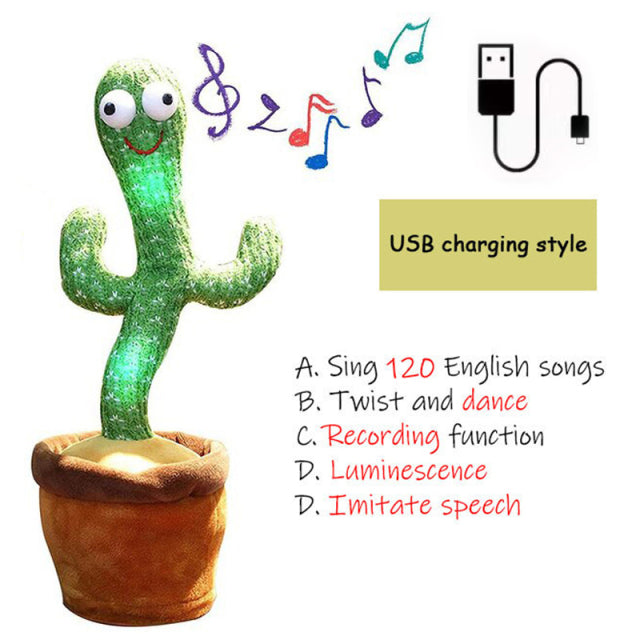 Birthday Present Dancing Cactus Electron Plush Toy Soft Plush Doll Babies Cactus That Can Sing And Dance Voice Interactive Bled