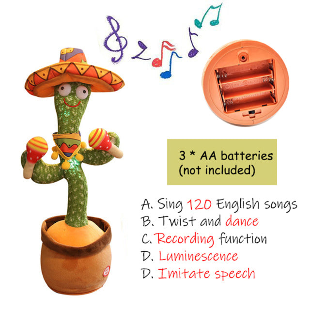Geburtstagsgeschenk Tanzender Kaktus, Elektron, Plüschtier, weiche Plüschpuppe, Babys, Kaktus, der singen und tanzen kann